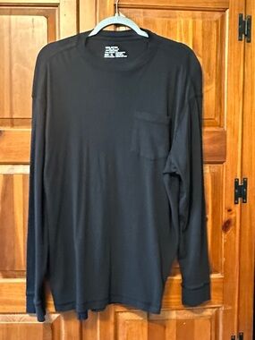 Men's Long Sleeve Pocket Tee - Black XL